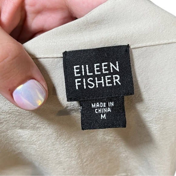 Eileen fisher taupe silk skirt & blazer set size M - Picture 5 of 10